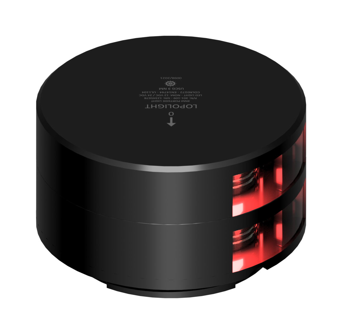 3nm 112,5° Red, dbl, hor, black, ice - LIGHT ONLY